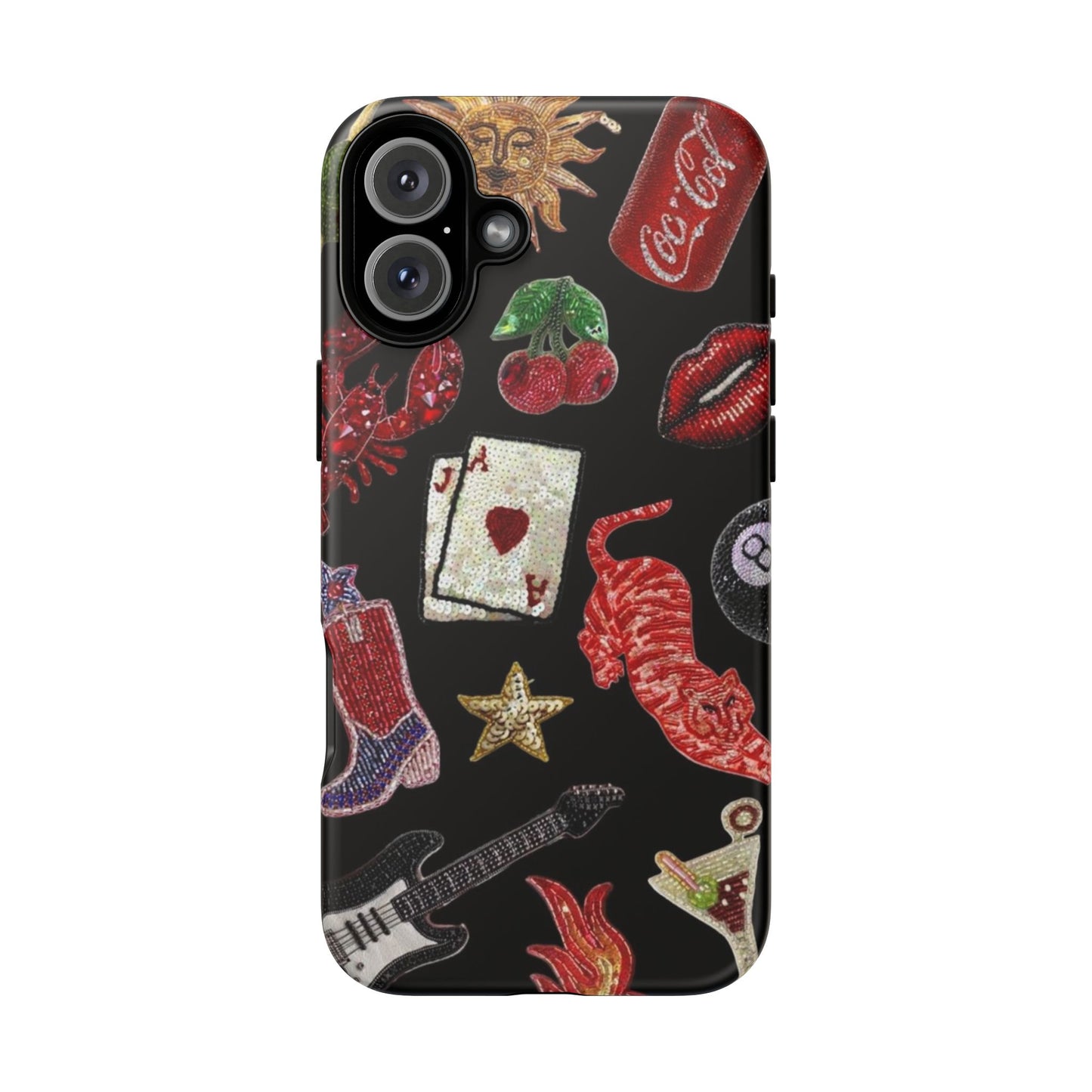 Retro Patch Motif Tough Case