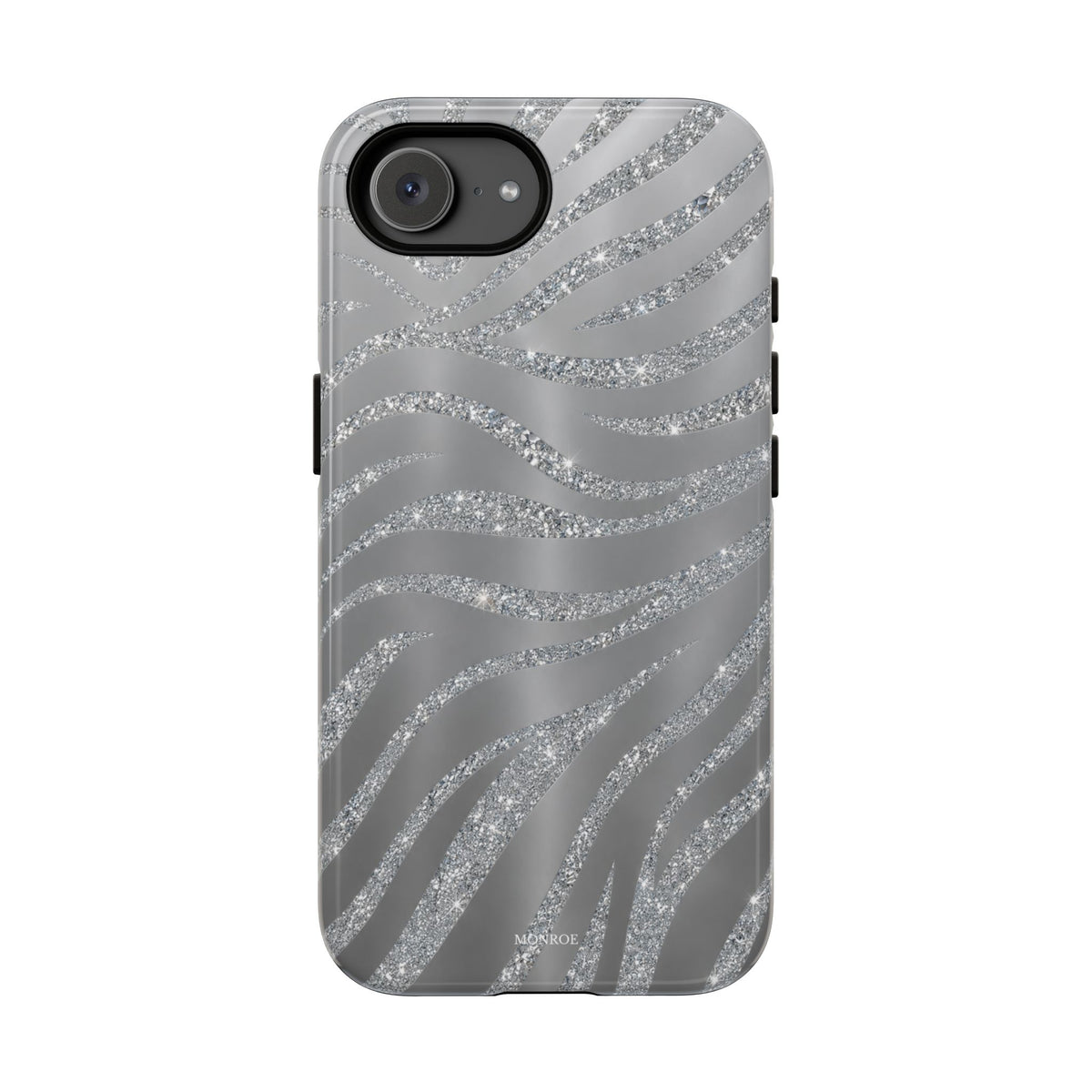 Silver Glitter Zebra Tough Case