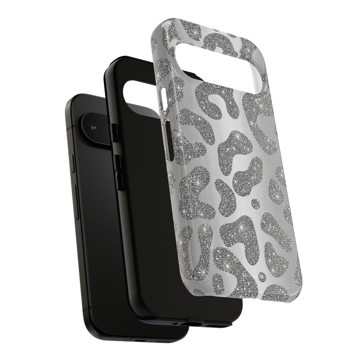 Silver Glitter Leopard Tough Case