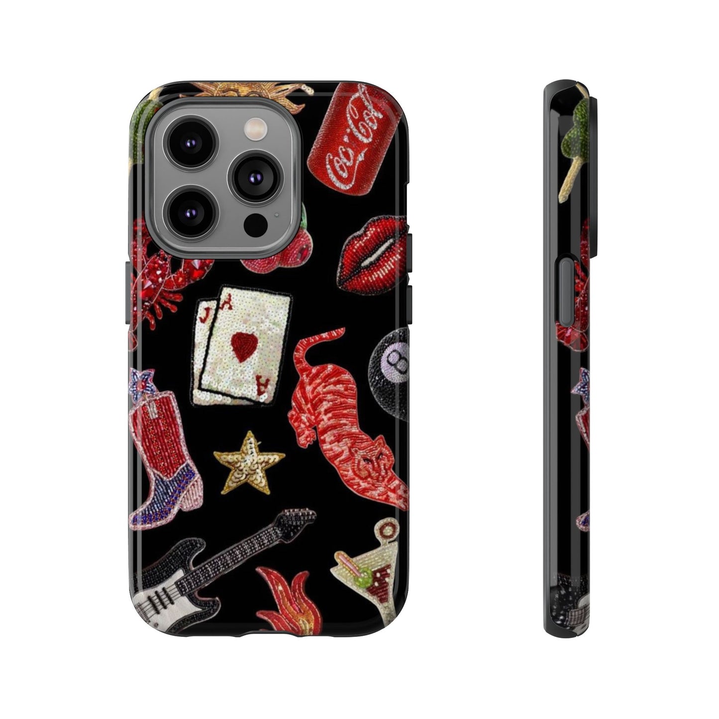 Retro Patch Motif Tough Case