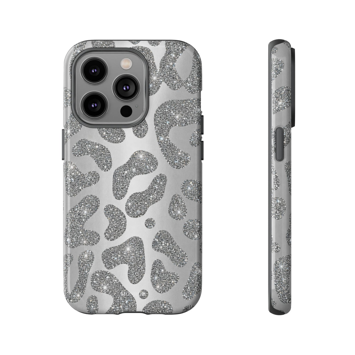 Silver Glitter Leopard Tough Case