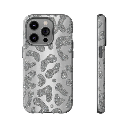 Silver Glitter Leopard Tough Case