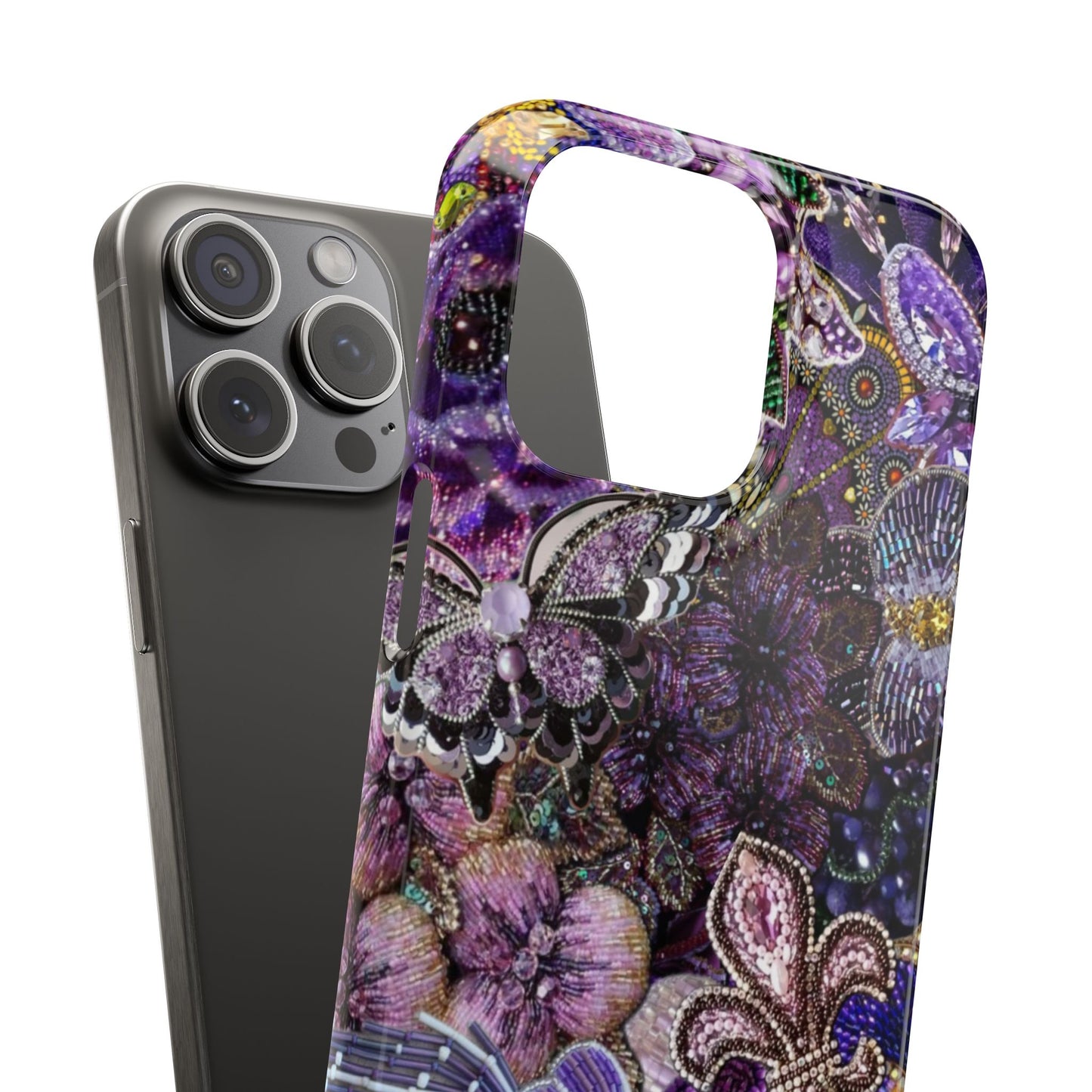 Purple Floral Butterfly Case