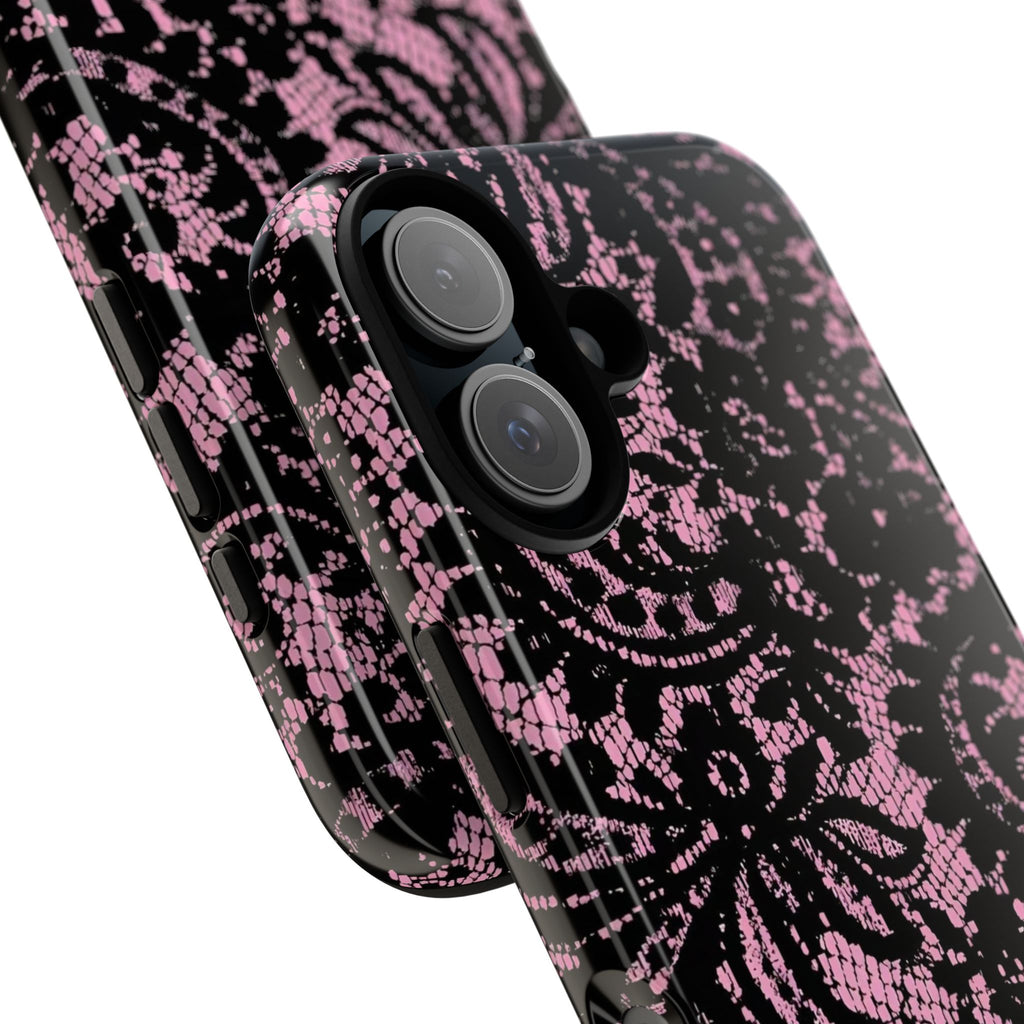 Pink Lace Pattern Tough Phone Case