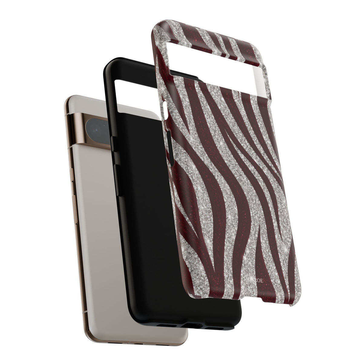 Burgundy Zebra Glitter Tough Case