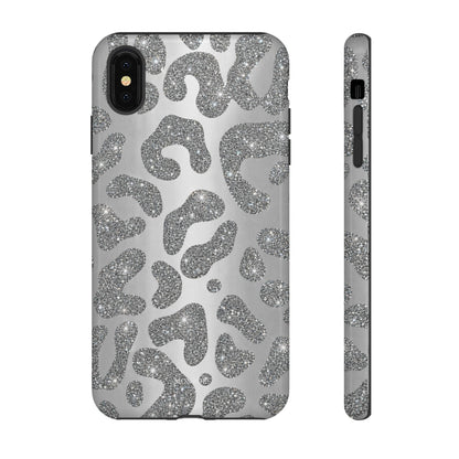 Silver Glitter Leopard Tough Case