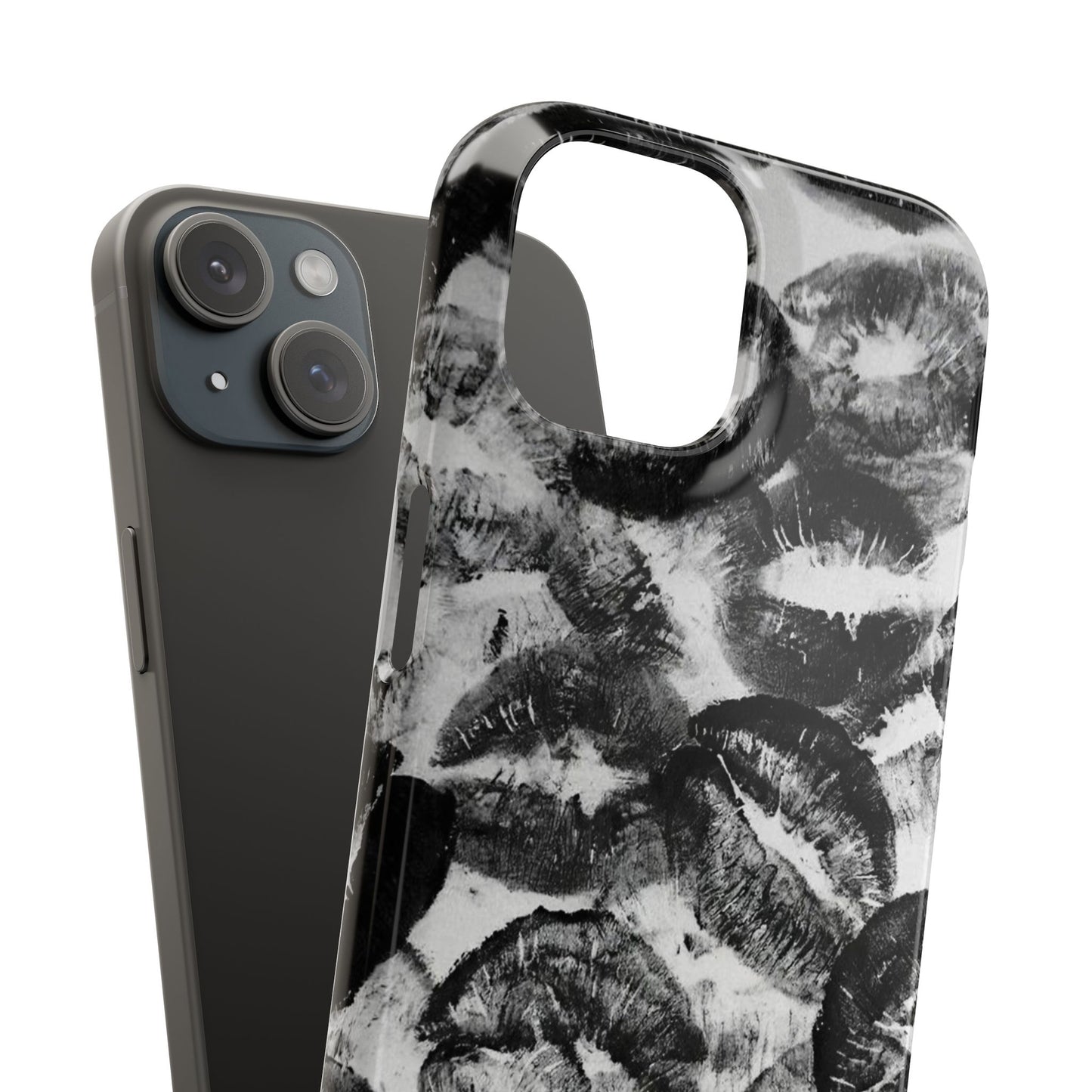 Black & White Kiss Print Case