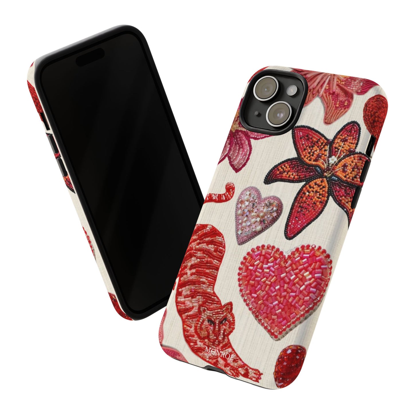 Floral & Heart Pattern Tough Case