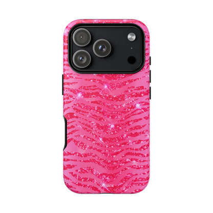 Pink Glitter Zebra Tough Case