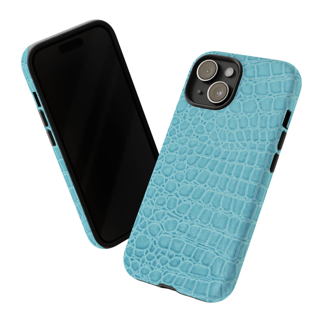 Croc Embossed Turquoise Phone Case