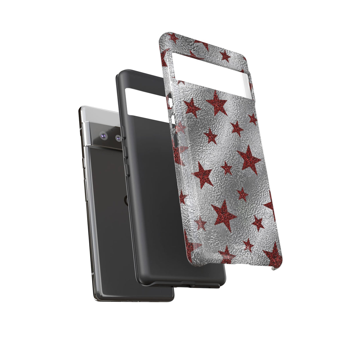 Silver Red Starry Tough Case