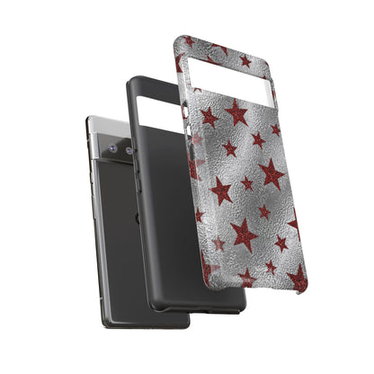 Silver Red Starry Tough Case