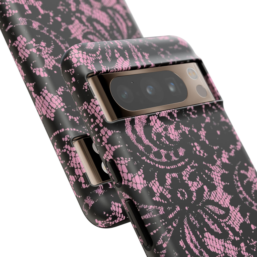 Pink Lace Pattern Tough Phone Case