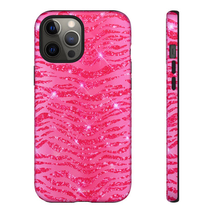 Pink Glitter Zebra Tough Case
