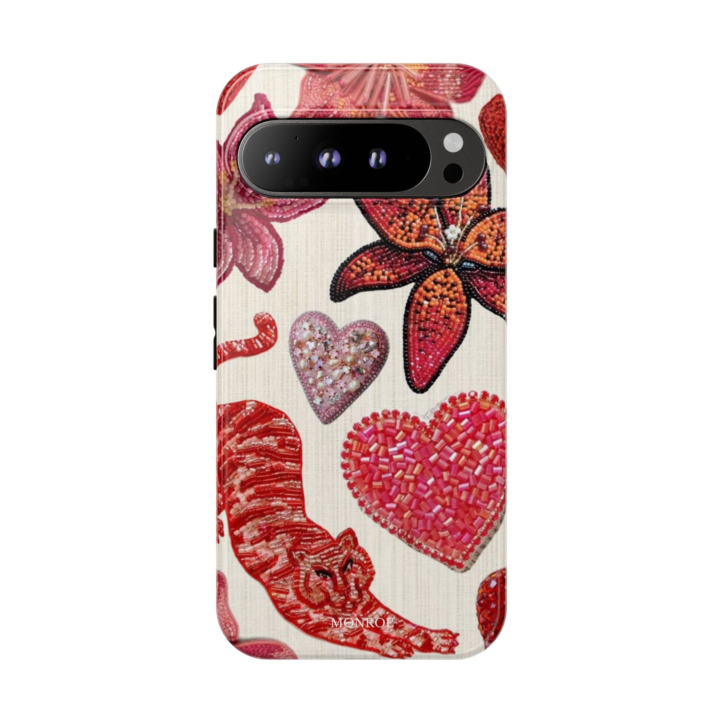 Floral & Heart Pattern Tough Case