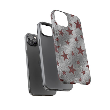 Silver Red Starry Tough Case