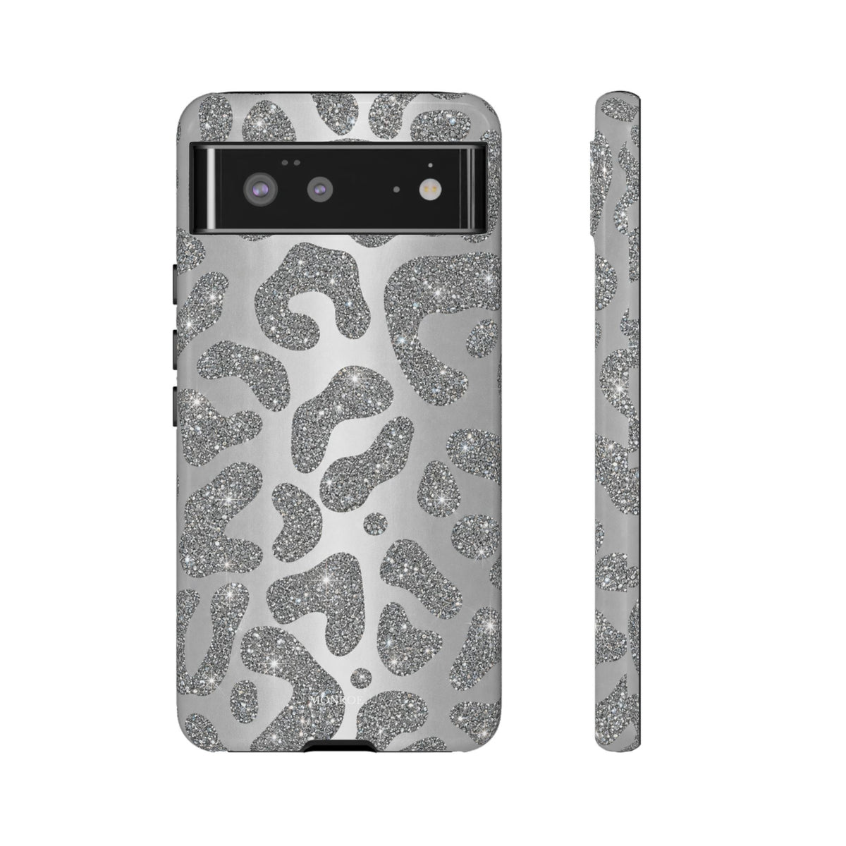 Silver Glitter Leopard Tough Case