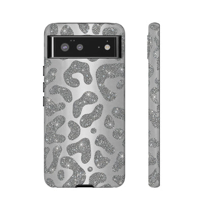 Silver Glitter Leopard Tough Case