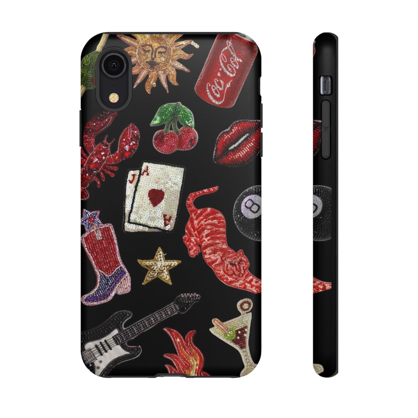 Retro Patch Motif Tough Case