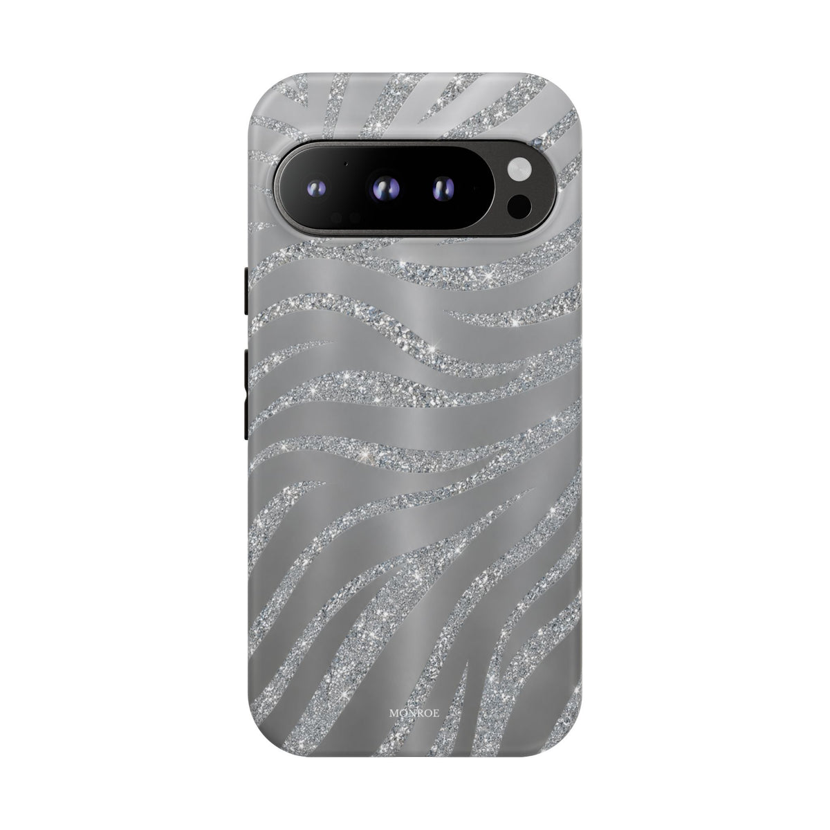 Silver Glitter Zebra Tough Case