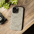 White Lace Pattern Tough Phone Case