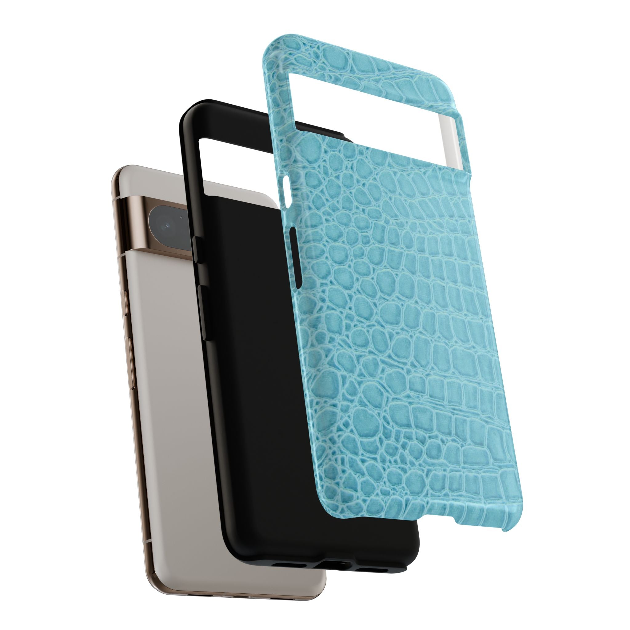 Croc Embossed Turquoise Phone Case