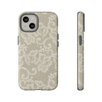 White Lace Pattern Tough Phone Case