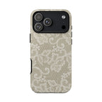 White Lace Pattern Tough Phone Case