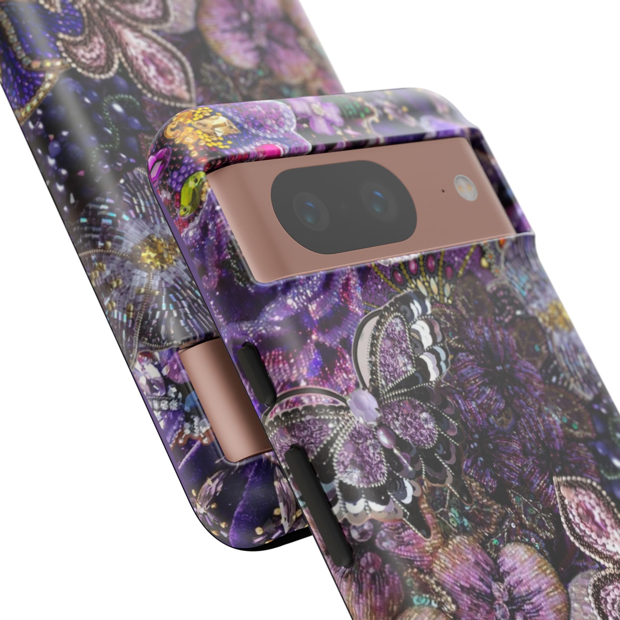 Purple Fleur-de-Lis Floral Tough Phone Case