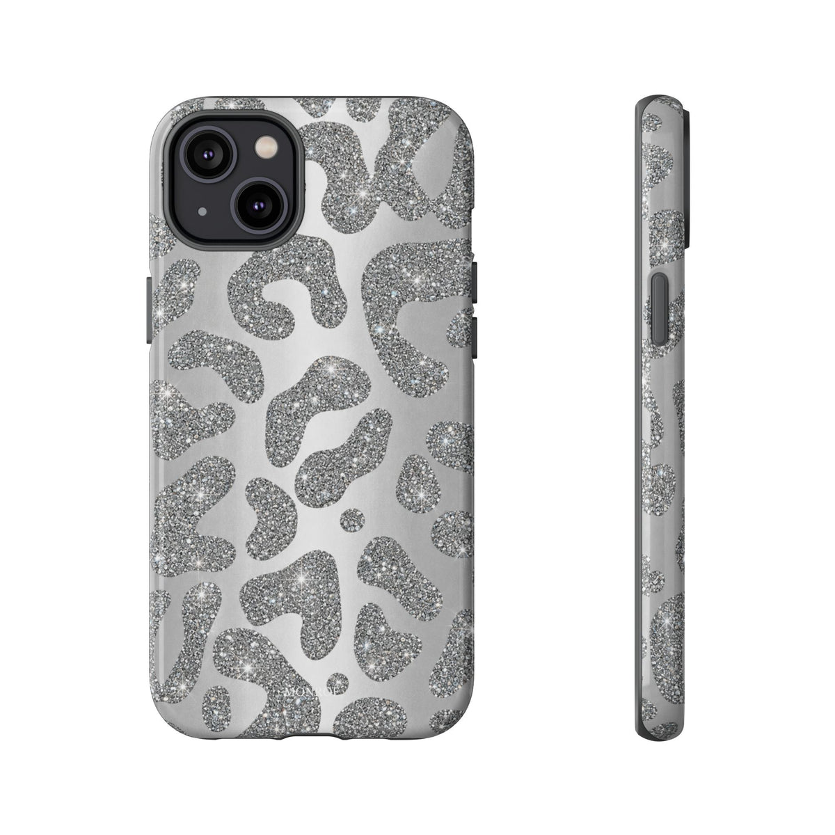 Silver Glitter Leopard Tough Case