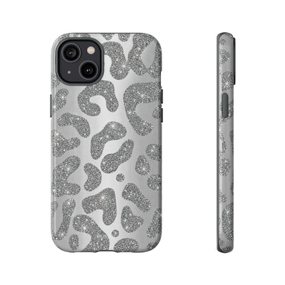 Silver Glitter Leopard Tough Case