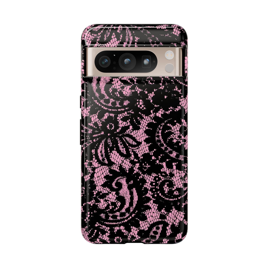 Pink Lace Pattern Tough Phone Case