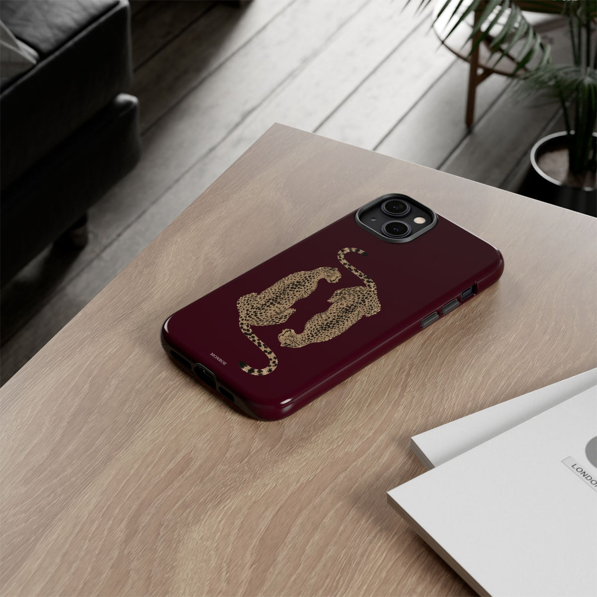 Burgundy Cheetah Tough Case