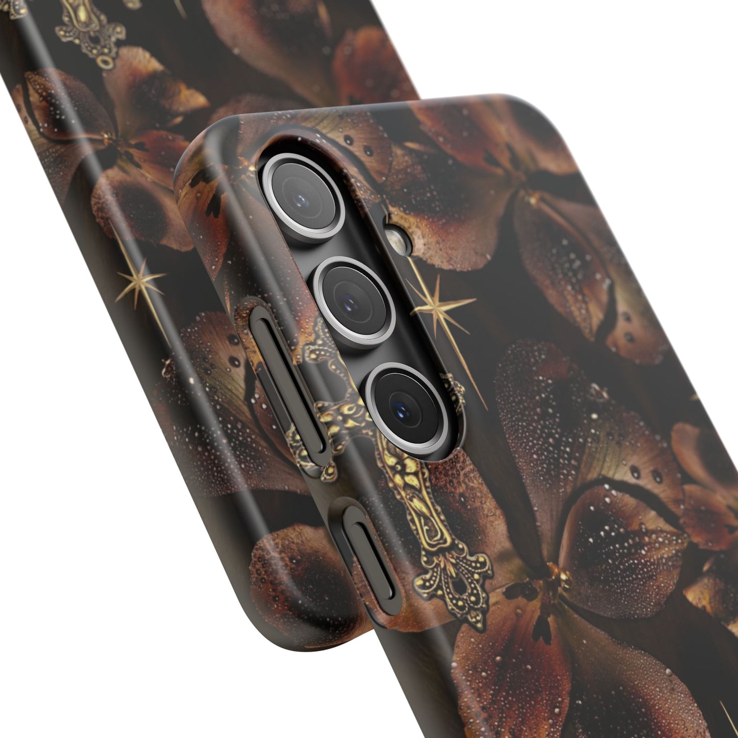 Brown Floral Cross Case