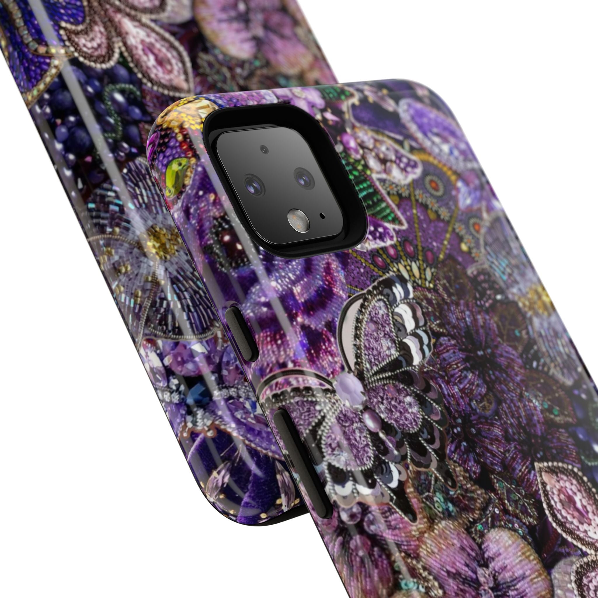 Purple Fleur-de-Lis Floral Tough Phone Case