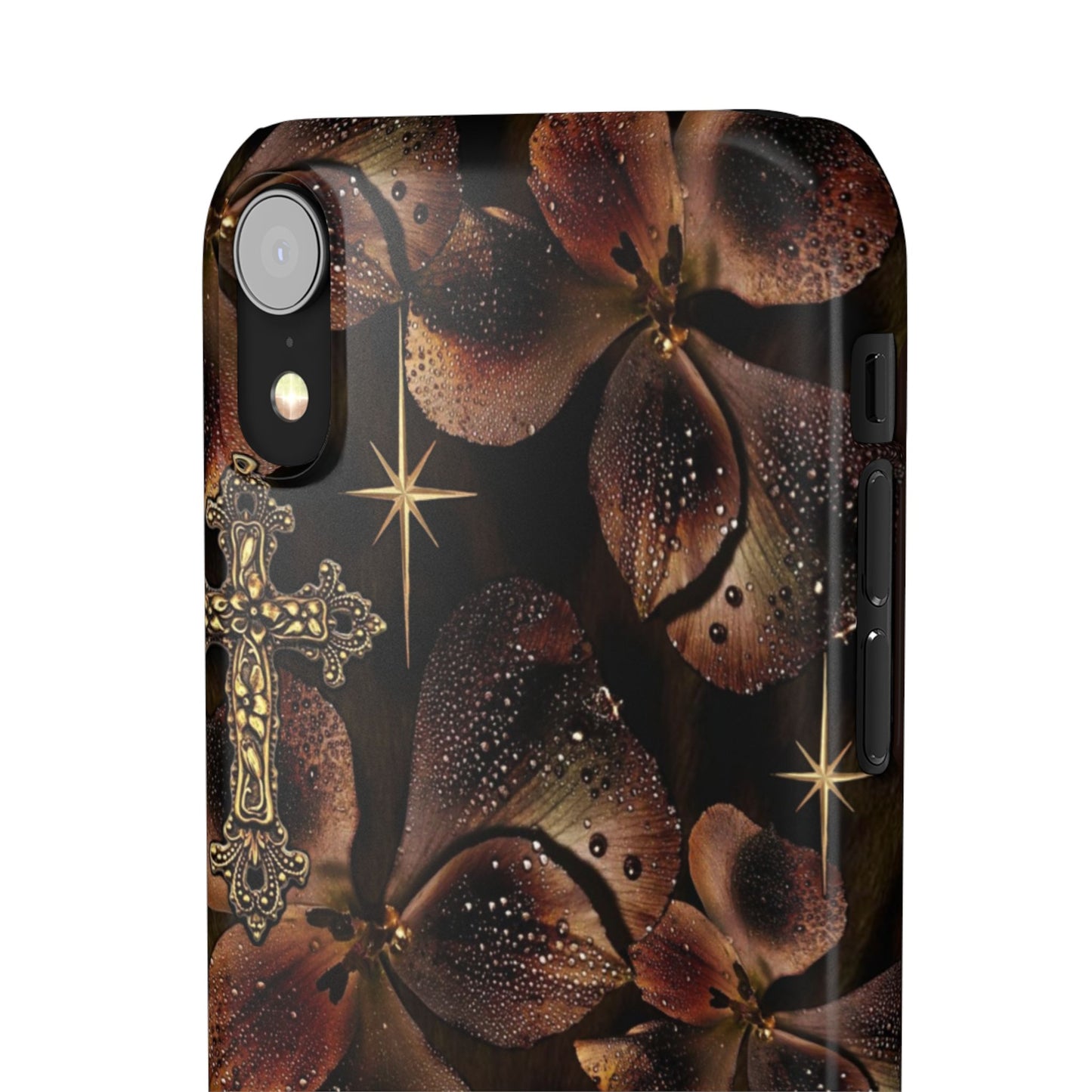 Brown Floral Cross Case