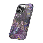 Purple Fleur-de-Lis Floral Tough Phone Case