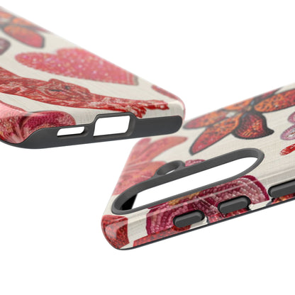 Floral & Heart Pattern Tough Case