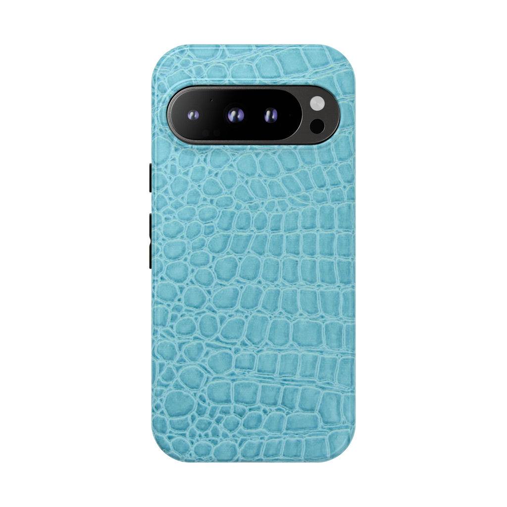 Croc Embossed Turquoise Phone Case