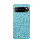Croc Embossed Turquoise Phone Case