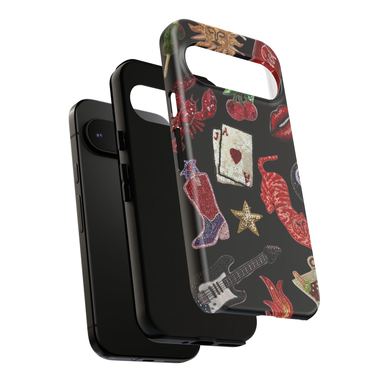 Retro Patch Motif Tough Case