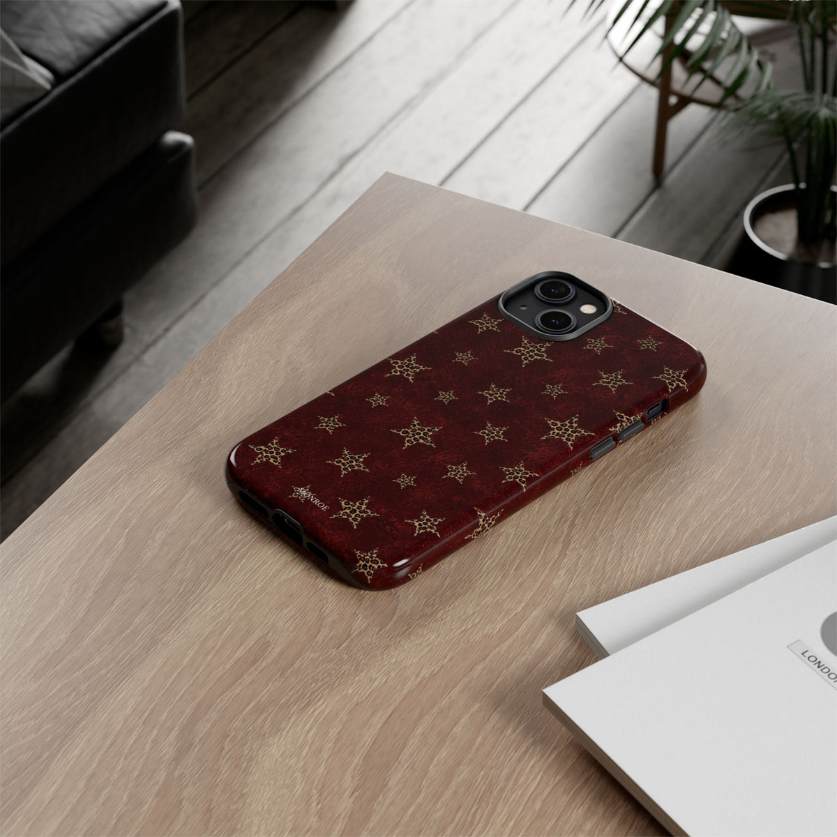 Burgundy Leopard Star Tough Case