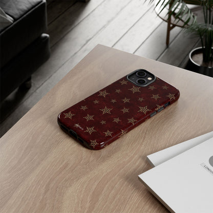 Burgundy Leopard Star Tough Case