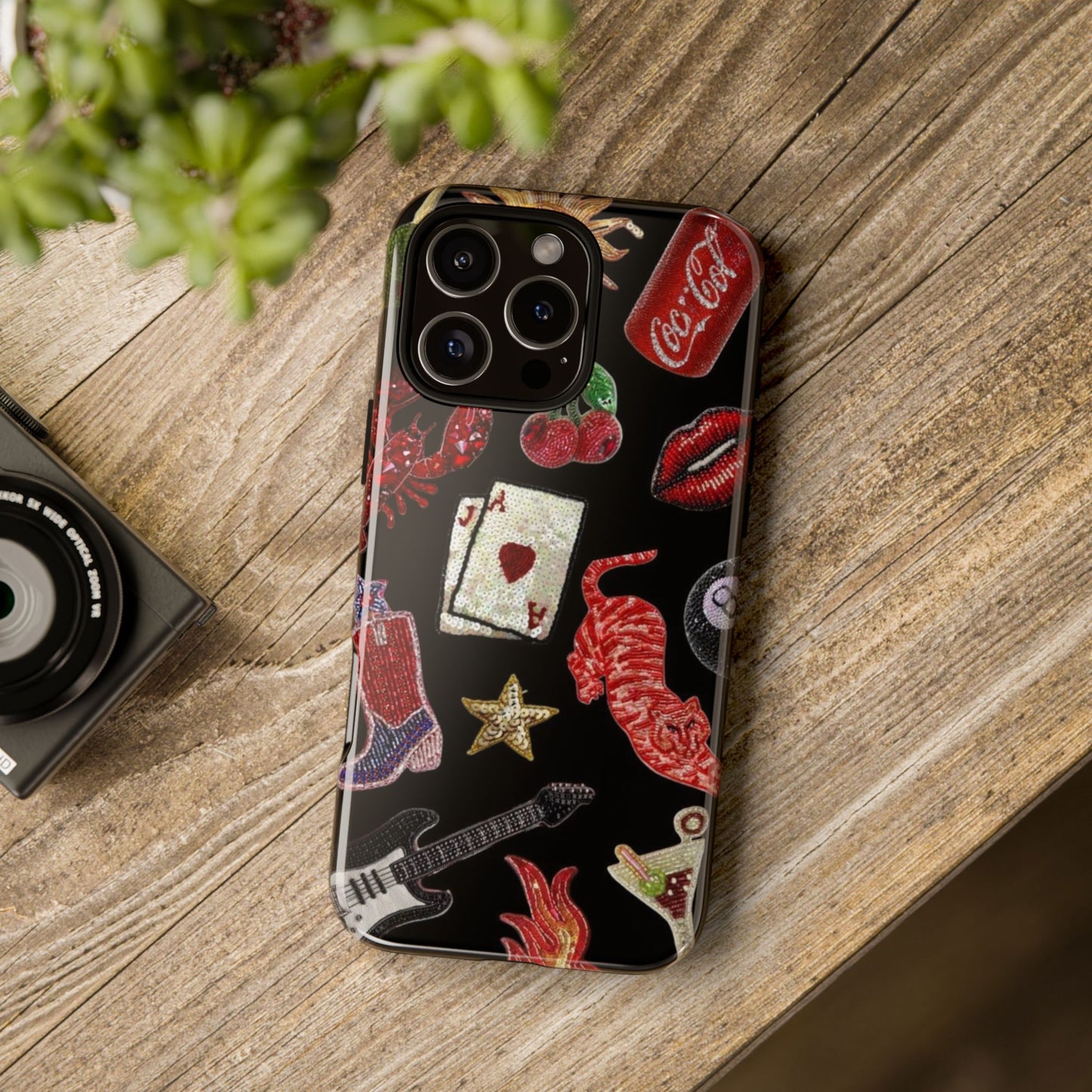 Retro Patch Motif Tough Case