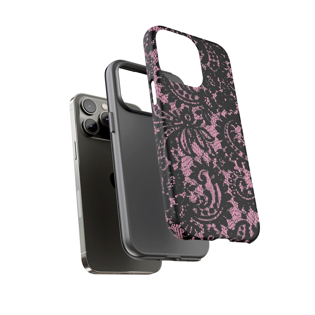 Pink Lace Pattern Tough Phone Case