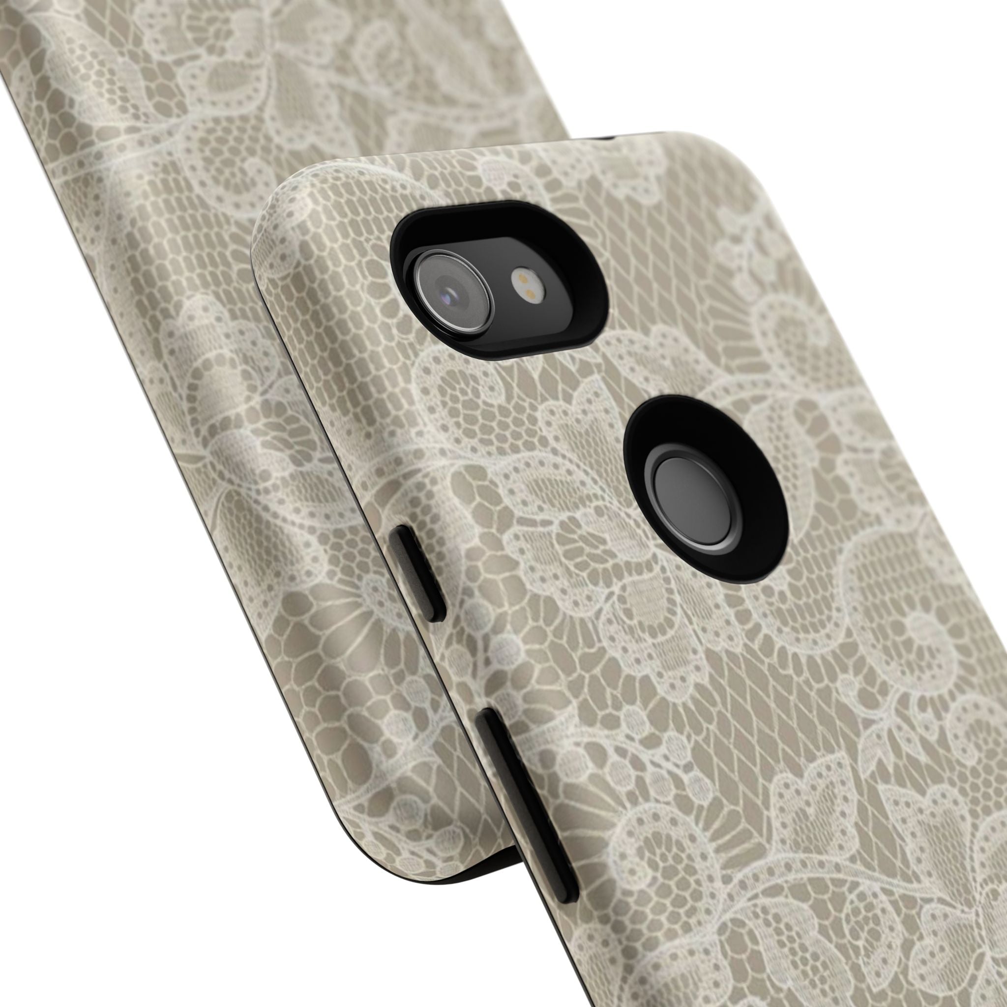 White Lace Pattern Tough Phone Case