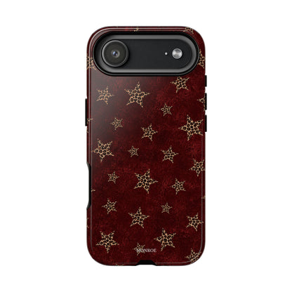 Burgundy Leopard Star Tough Case