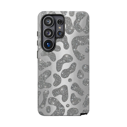 Silver Glitter Leopard Tough Case