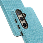 Croc Embossed Turquoise Phone Case