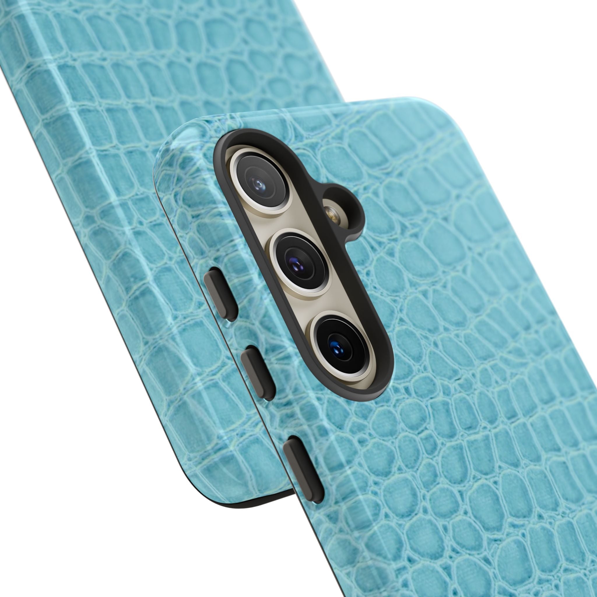 Croc Embossed Turquoise Phone Case